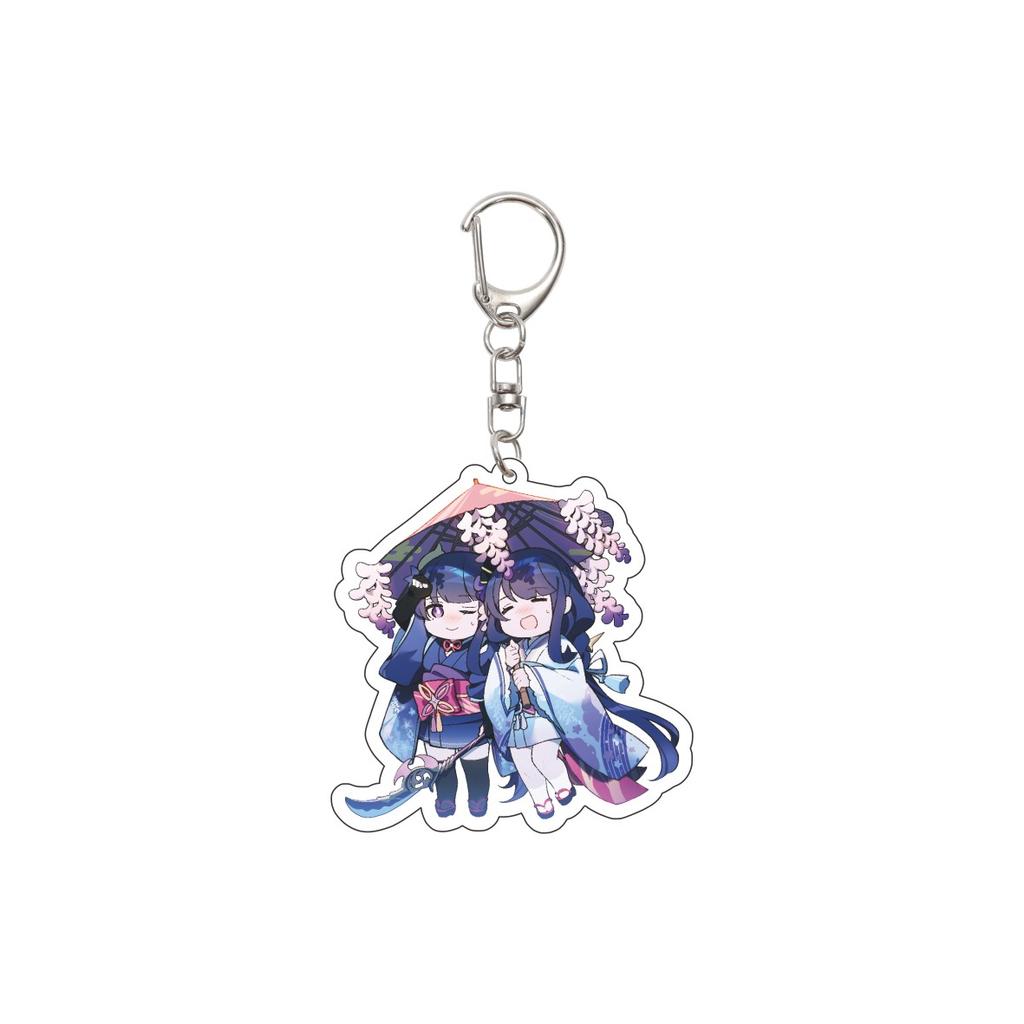 55MM Anime Genshin Impact Keychain Beelzebul Key Chain Acrylic Model Plate Christmas Gifts