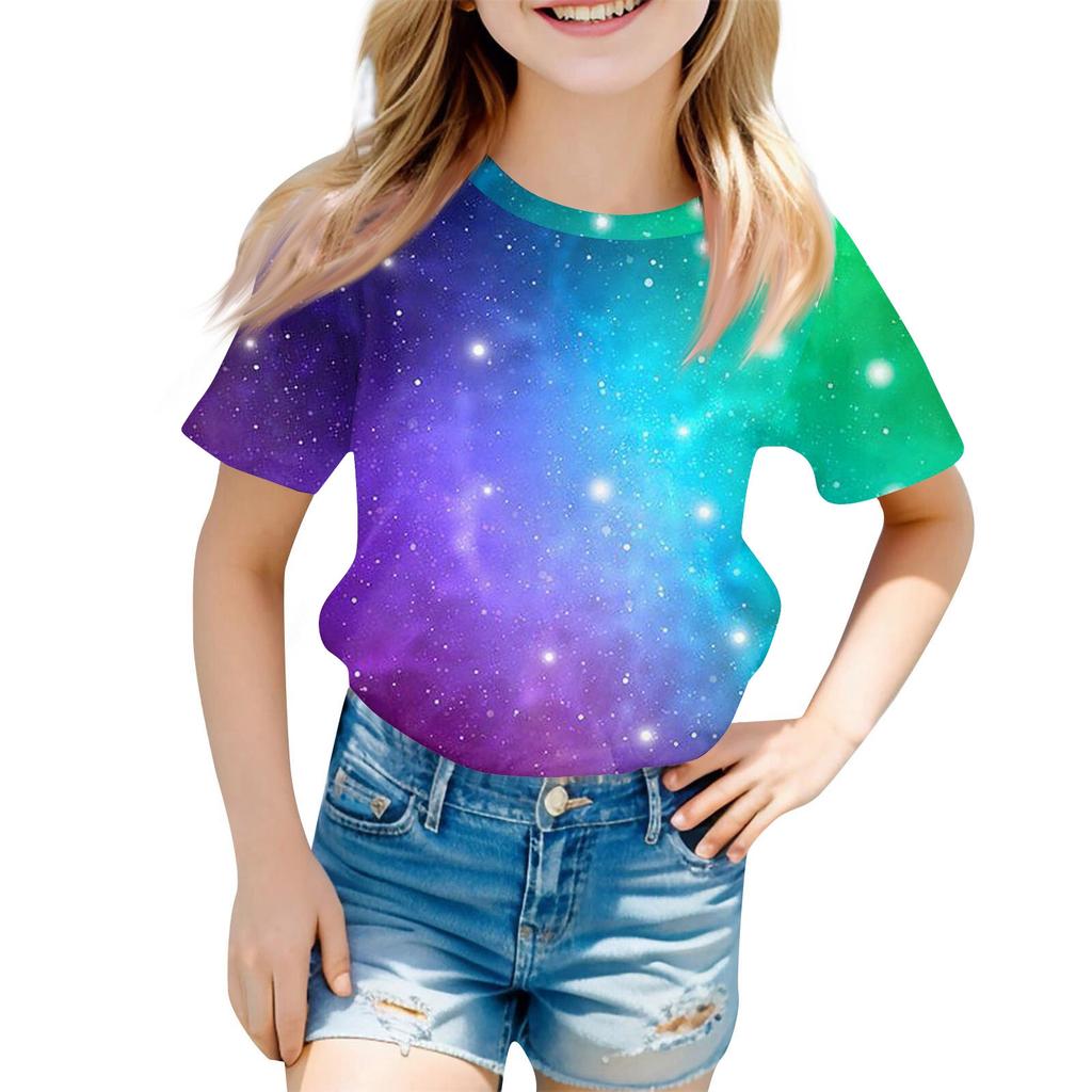 Dětská móda Ležérní tričko s krátkým rukávem s potiskem velikonočního zajíčka s kulatým výstřihem