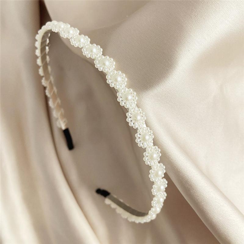 Modyle Fashion Full Pearl Hairbands Elastic Flower Women Hair Hoop Bands Headband Bezel Girls Hair Accessories Headdress
