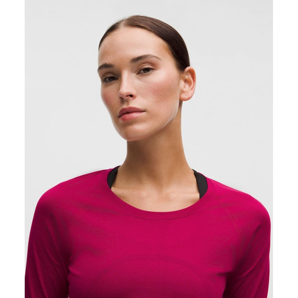 Lululemon Swiftly Tech Long Sleeve Shirt 2.0  Waist Length Berry Rumble Berry Rumble