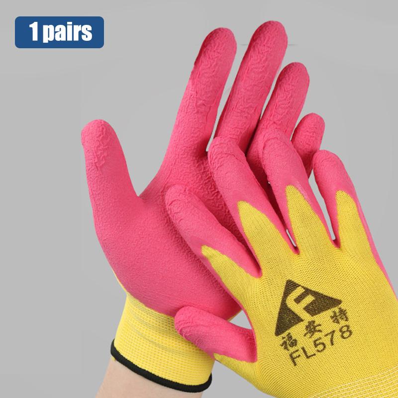 1 pár zimních teplých pneumatik guma odolná proti opotřebení protiskluzové pracovní rukavice nitrilové rukavice konstrukce zahradnické rukavice