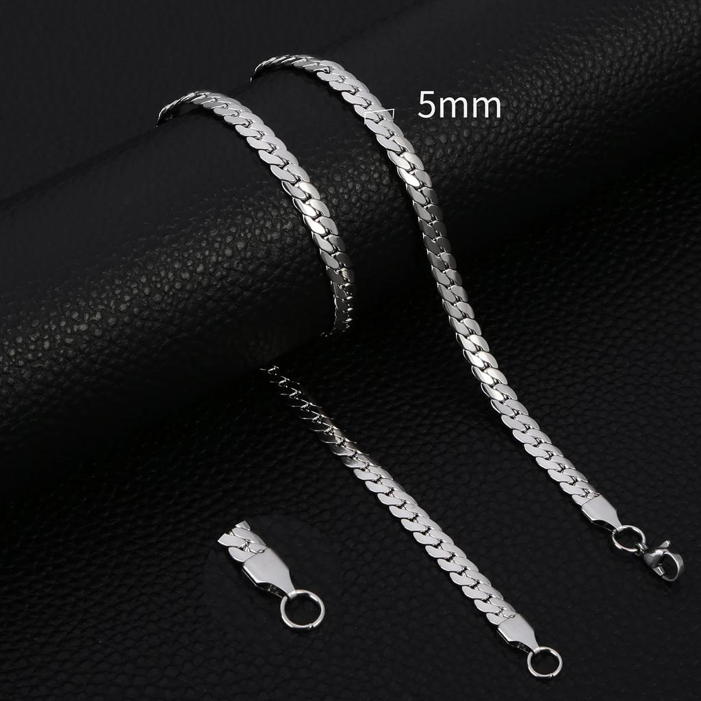 3-8MM Width Stainless Steel Chain Necklace For Men Women Gold Color High Quality Waterproof Choker Hip Hop Jewelry Gift