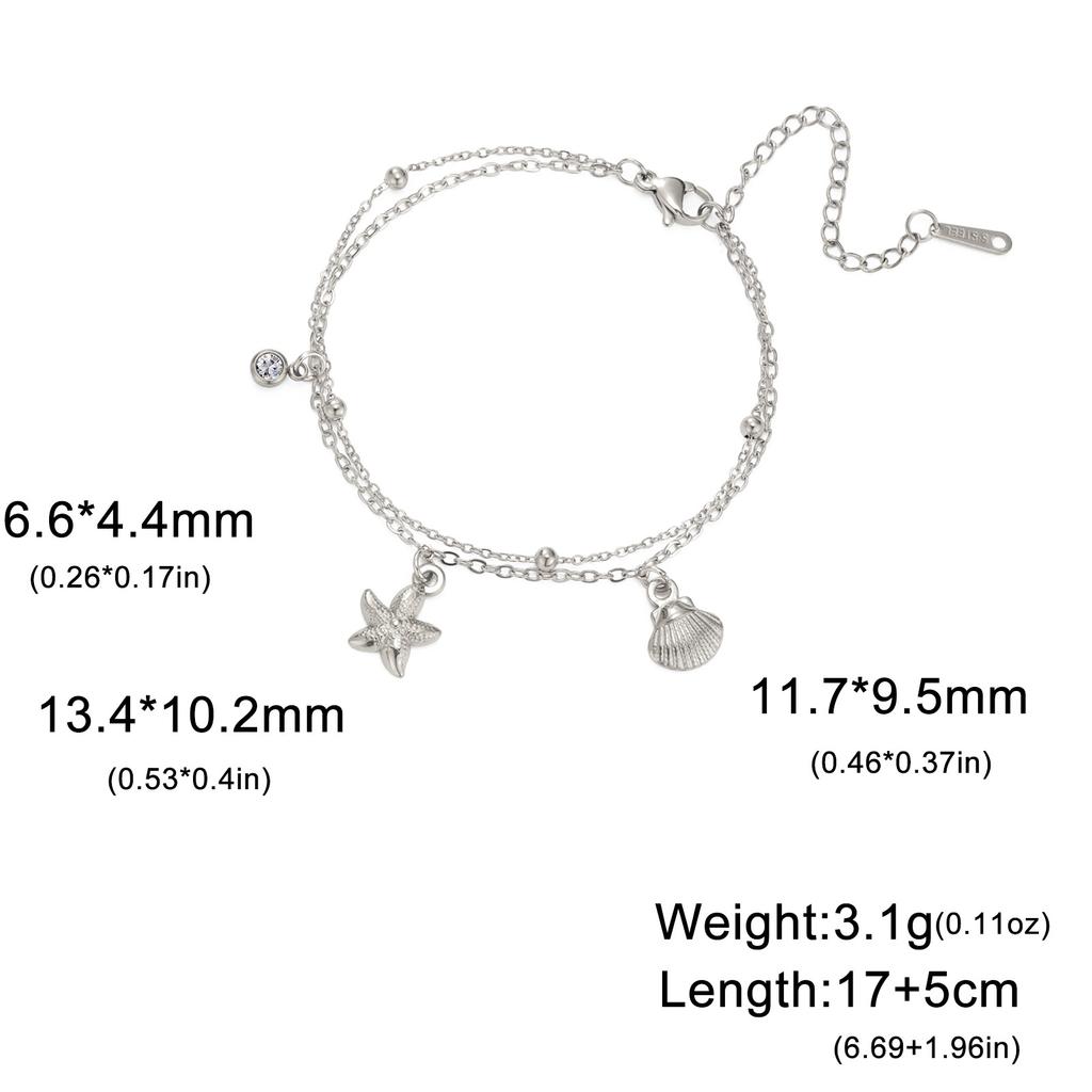 Elegant Shell Bracelet With Star Heart Sun Charms Valentine's Day Gift Women's Fashion Jewelry Accessory