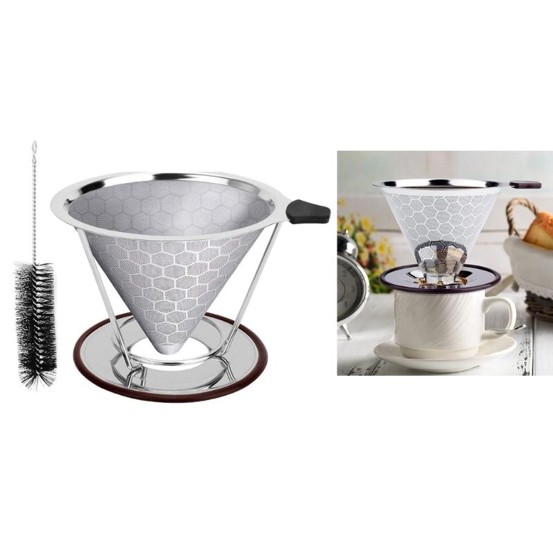 Stainless Steel Coffee Filter Reusable Coffee Dripper Manual Brewing Supplies Convenient Fine Filter Perfect for Coffee