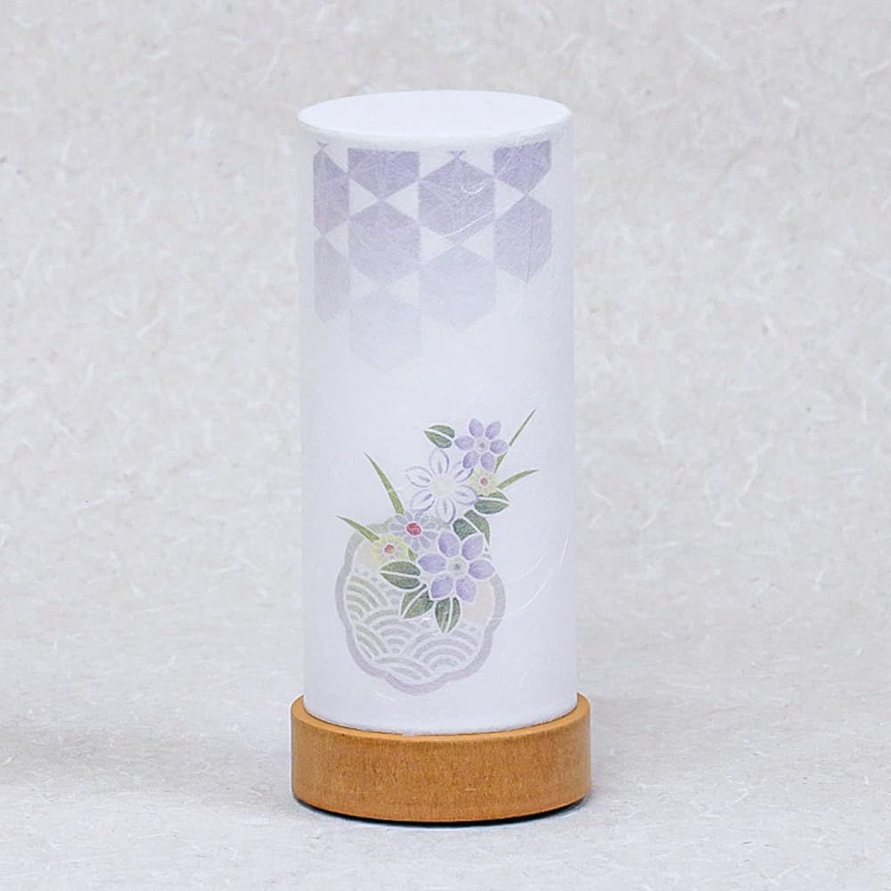 Bon Festival Lantern No. 2967, Japanese Light Lamp (Kanka), 18.5cm Tall, Cordless LED, Battery-Operated, Double-Layered, Modern Style