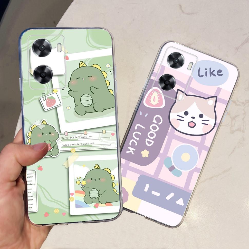 For Oppo A57 4G 2022 Case CPH2387 Lovely Bear Cover Soft For Oppo A 57 S A57S A77 A57 4G OppoA57 Fashion ShockProof Phone Cases