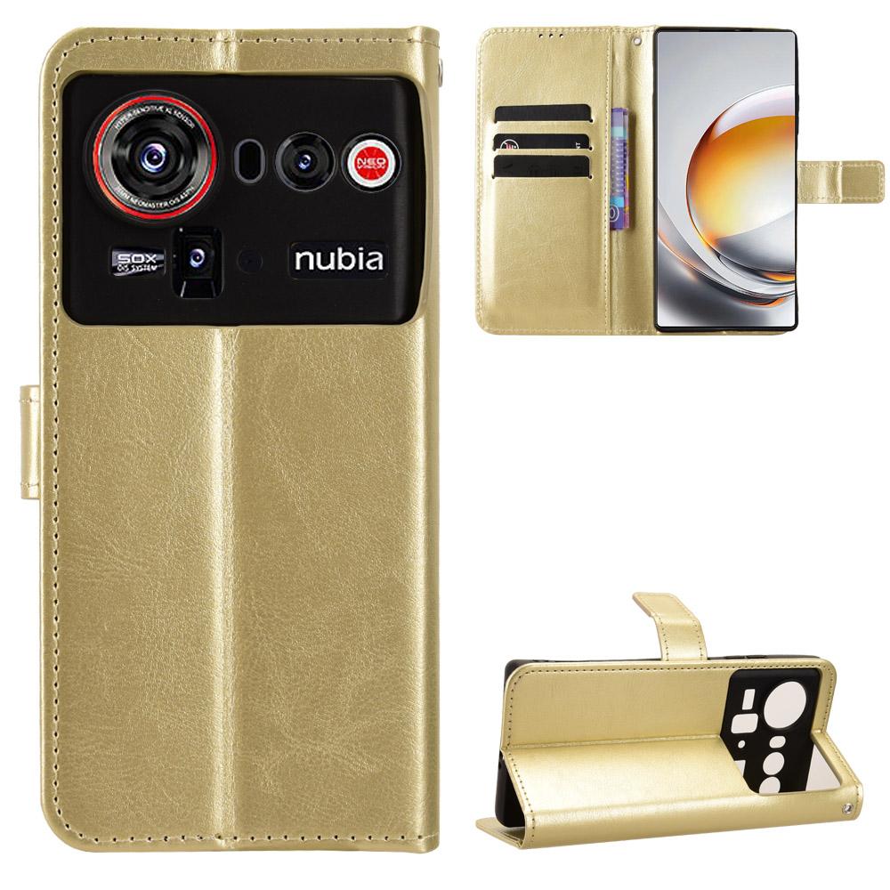 

Чохол-книжка для ZTE nubia Z80 Ultra зі Шкіри PU, Чохол для Телефону з Повноцінним Захистом [Захист від RFID] Чохол-Гаманець for ZTE nubia Z80 Ultra золотий
