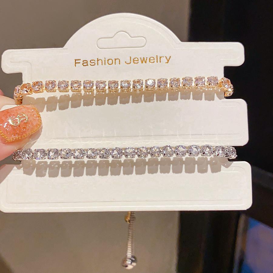 Geometric Square Zircon Fashion Bracelet With Cubic Zirconia For Women Gift