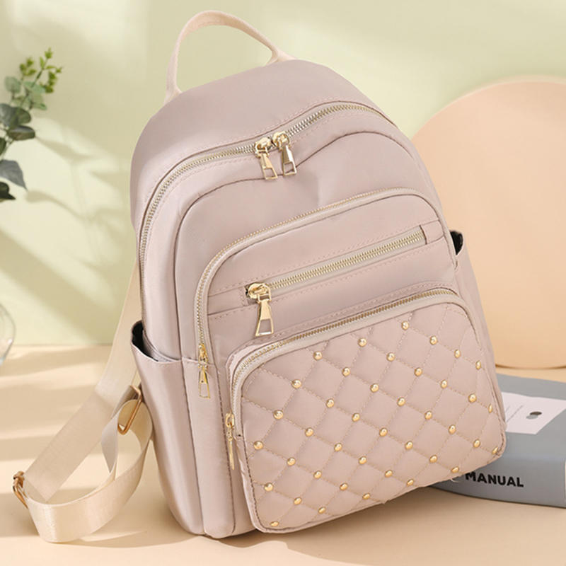 Large Capacity Fashion Solid Color Double Shoulder Bag Female Travel Leisure Backpack Student School Bag