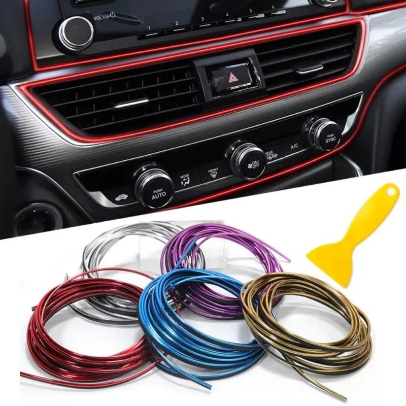 5M Interior Car Moulding Trim Strips DIY Flexible Anti Scratch Lines 5m Decoration Strip Dashboard Car-styling Accessories