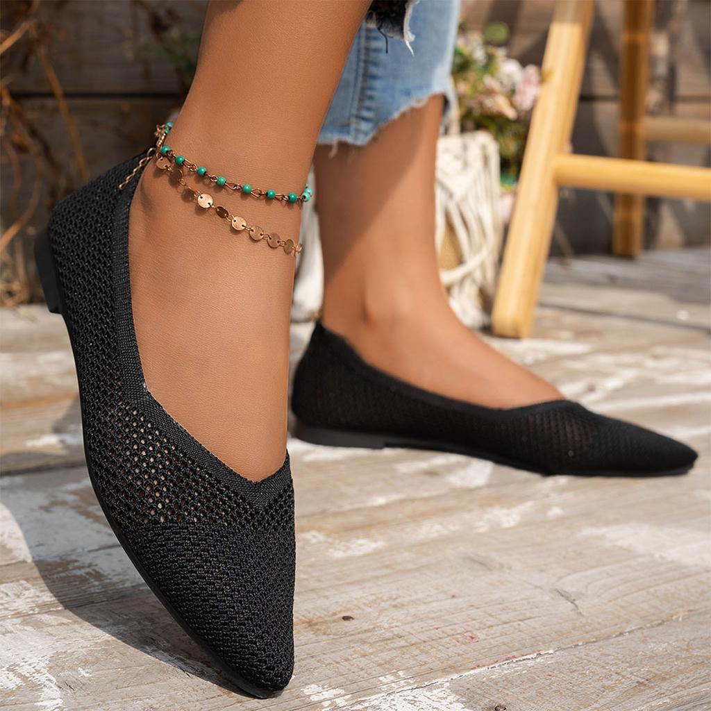 Women Flat Shoes Slip Comfortable Walking Ballerina Shoes Cute Ballet Ladies Portable Low Wedge Loafers Flat Shoes Women Size 6