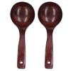 2Pcs Wooden Spoon Wood Scoop Ladle   Handle Set Kit for Porridge Coffee Dessert