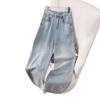 2025 Autumn High-End High Waist Slimming Denim Jeans – Women's Fashion Narrow Straight Leg Pants with Hot Drill Details