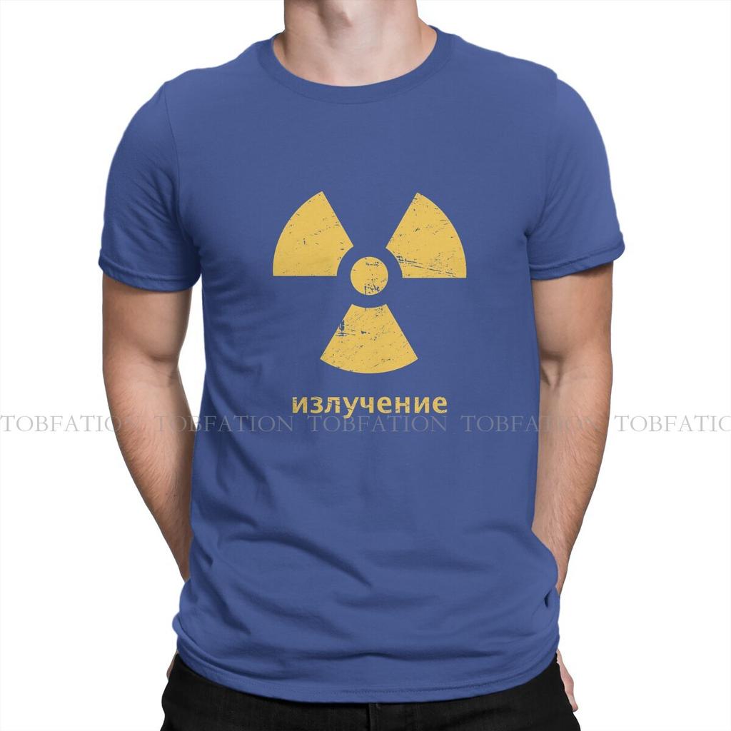 Radiation Symbol Men TShirt Russian USSR CCCP Crewneck Tops 100 Cotton T Shirt Humor High Quality Birthday Gifts