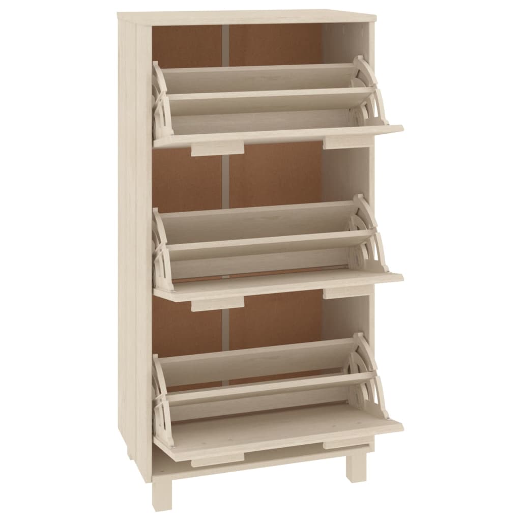 Shoe Cabinet HAMAR Honey Brown 59.5 x 35 x 117 cm Solid Pine Wood