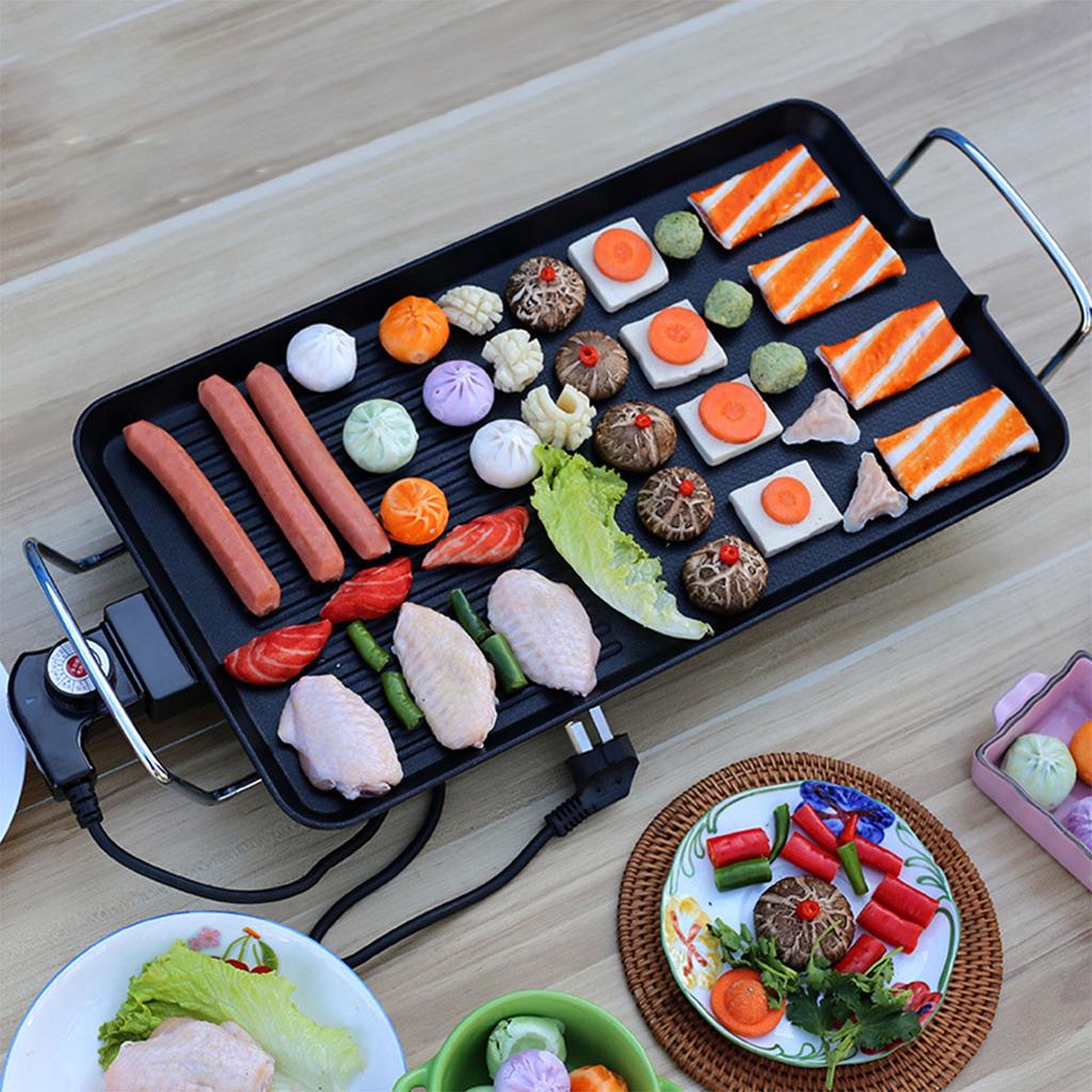 Buy 220V 41x23cm Electric Nonstick BBQ Grill Barbecue Oven Roasting Pan ...