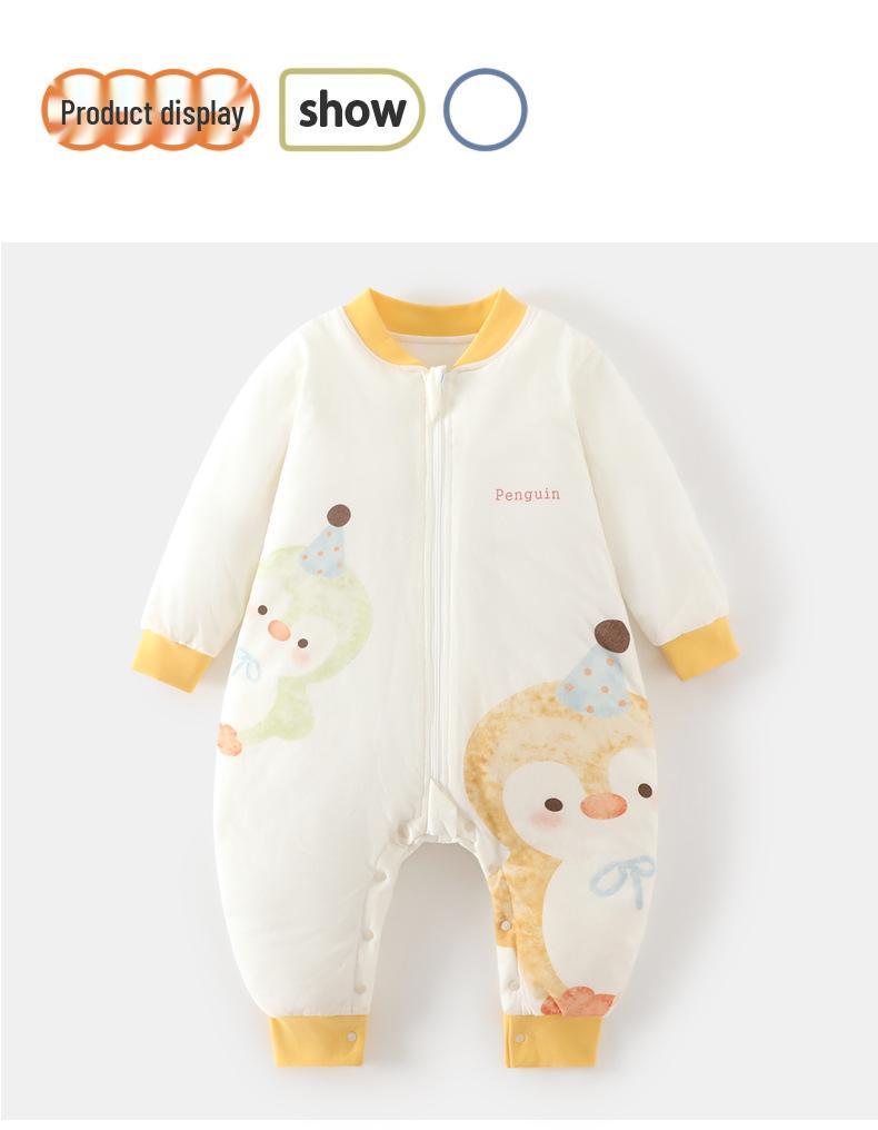 120g Padded Baby Footed Sleeping Bag - Autumn/Winter Newborn Anti-kick Zippered Quilt, Thickened for Warmth