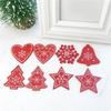 10PCS/Set Natural Wooden Christmas Ornaments Hanging Pendants Snow Elk Chirstmas Tree