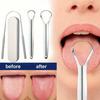 3pcs Set Hypoallergenic Stainless Steel Tongue Scraper with Ergonomic Handle Fresh Breath Oral Care Tool Easy To Use for Adults