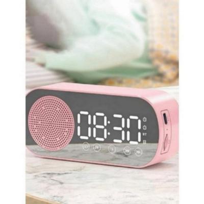 Despertador digital sem fio bluetooth alto-falante suporte tf rádio fm caixa de som baixo subwoofer boombox desktop leitor música