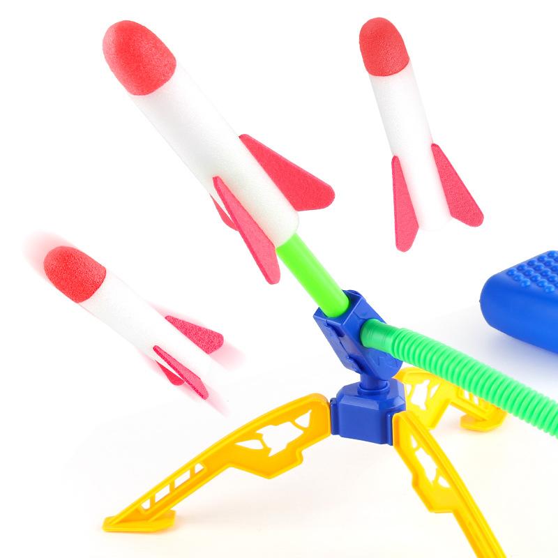 Children'S Feet Step On Indoor And Outdoor Ejection Toys, Flying Small Rocket Launchers, Flash Single And Double Skyrockets, Launchers