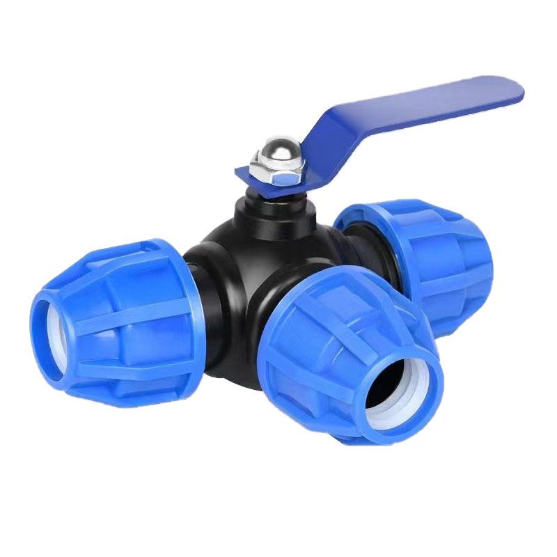 PE-Rohr Kugelhahn Schnellverbinder Verschraubung, T-Stück, Wärmefreie Fusionsventil, Notfallreparatur Schnellkupplungen.