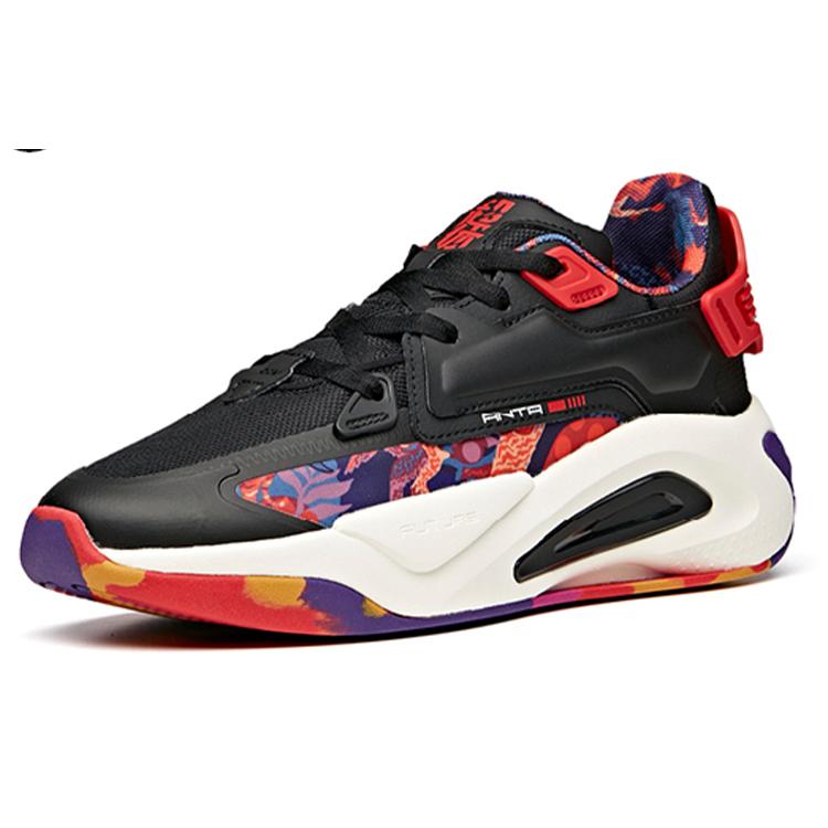 Anta Life Collection Super Body Slip Resistant Abrasion Resistant Low top Skateboard Shoes Men's Black Red 112118083-4