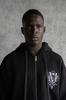 Men's Oversize Zip-Up Hoodie with Embroidery - Black