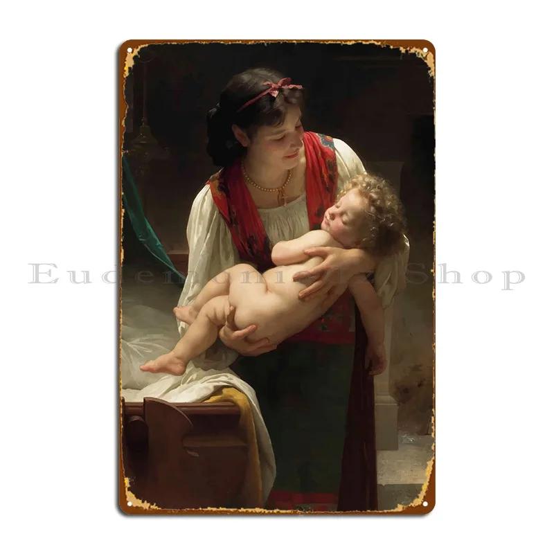 William Bouguereau Metal Sign Living Room Plaques Create Create Cinema Tin Sign Poster 20x30cm(7.8x11.8inch)