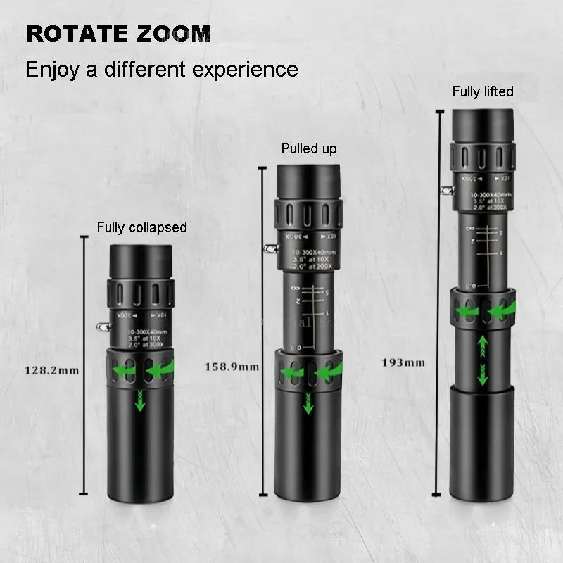 10-300x40 HD Telescope Strong Binoculars Long Range Professional Monocular Low Night Vision For Hunting