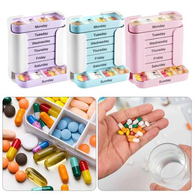 Weekly Pill Organizer Morning Noon Evening Night 4 Times A Day Pill Storage Box Large Capacity 7-Days Medication Dispenser Container