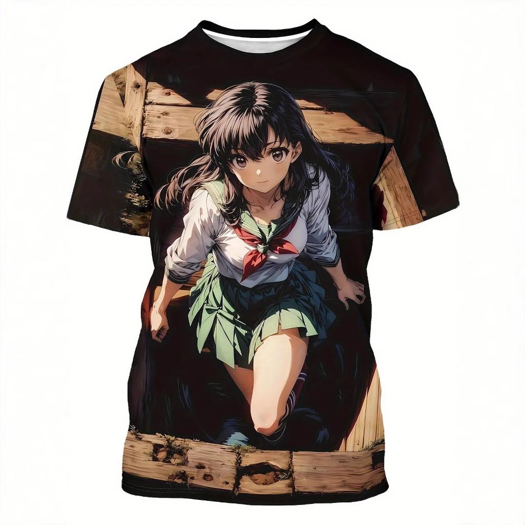 Jujutsu Kaisen Satoru Gojo Print Casual Slim Fit Round Neck Short Sleeved T-shirt Top Summer Loose Fit Oversized