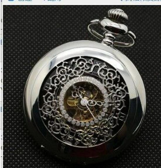 Vintage Double-Lid Polished White Metal Mechanical Pocket Watch - Glossy Student Gift & Commemorative