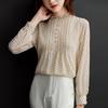 2026 Spring New Loose-Fit Women's Fashion Polka Dot Chiffon Shirt Long Sleeve Casual Blouse