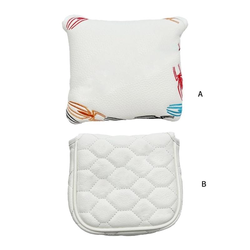PU Leather Golf Putter Cover Magnetic Closure Design Nonslip Magnetic Golf Cover Leather Texture for Square Mallets