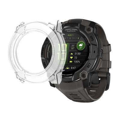 Suderinamas dėklas Garmin Instinct 3 50mm - Kietas apsauginis išmaniojo laikrodžio dėklas, skaidrus, grūdinto stiklo ekranas Phonillico®