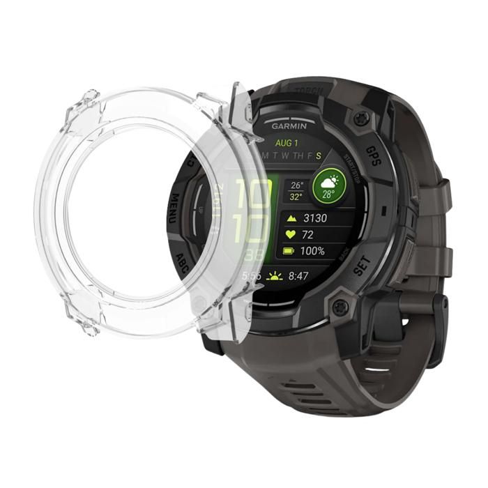 Cover compatibile Garmin Instinct 3 50mm - Protezione rigida smartwatch custodia trasparente schermo vetro temperato Phonillico® trasparente