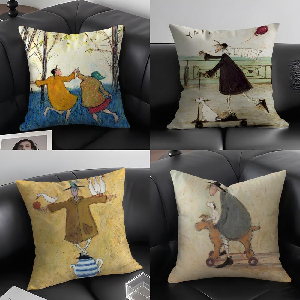 Sam Toft Art Cushion Cover Pillowcase Ultra Soft Skin Friendly Fabric Cloud Like Comfort & Concealed Zipper