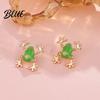 Animal Ear Accessories 46024 Pairs Frog-Shaped Earrings Sparking Rhinestones Inlaid