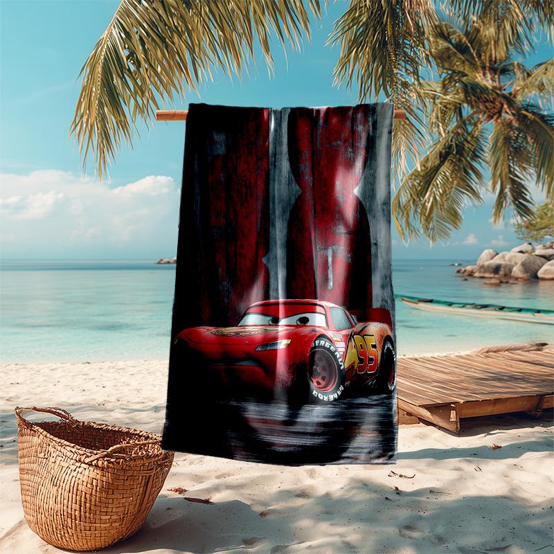 1pc Mcqueen Beach Towel, Highly Absorbent, Soft Comfortable, Yoga, Swimming, Fitness, Camping, Beach Activities. B730058