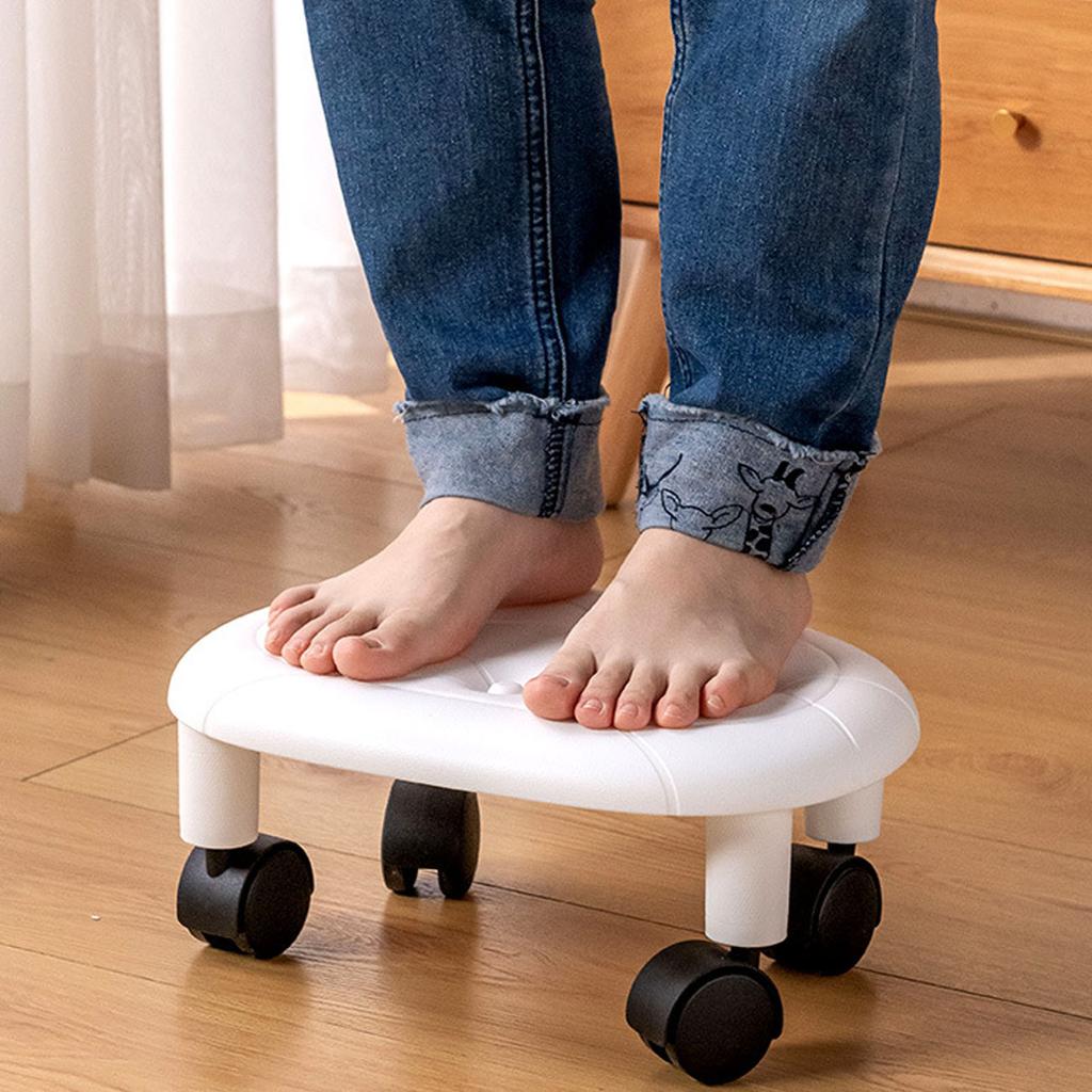 Low Roller Seating PU   Plastic Structure Movable   Wheels Stool for Living Room Baby Room