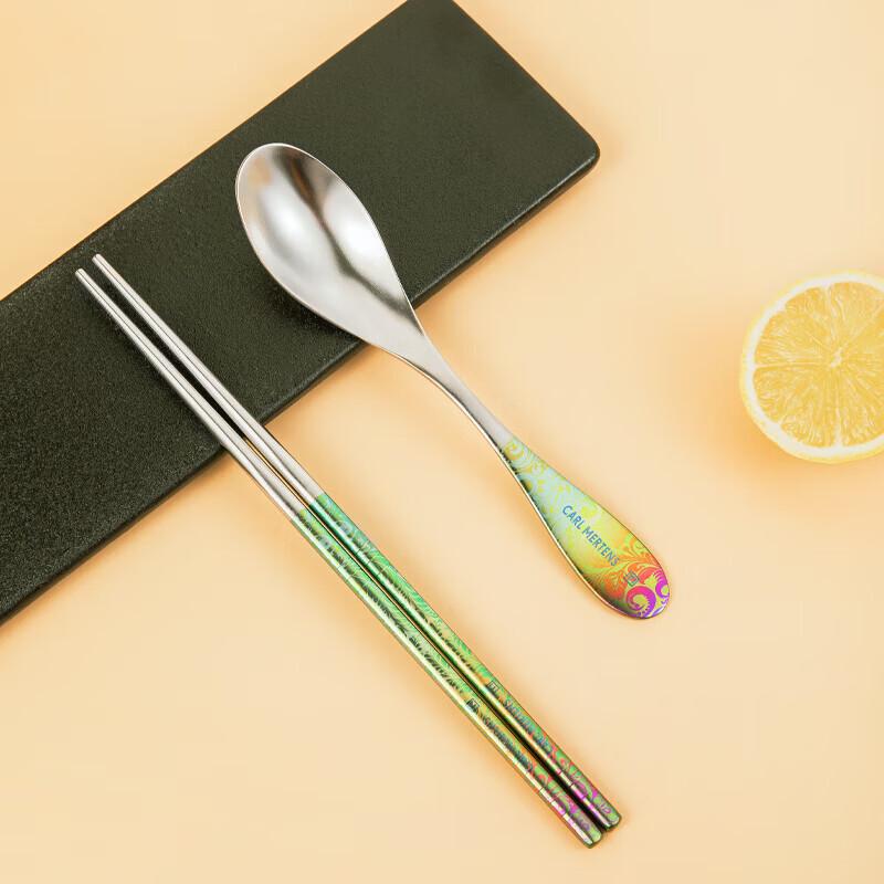 Three-headed Eagle Pure Titanium Chopsticks & Spoon Set