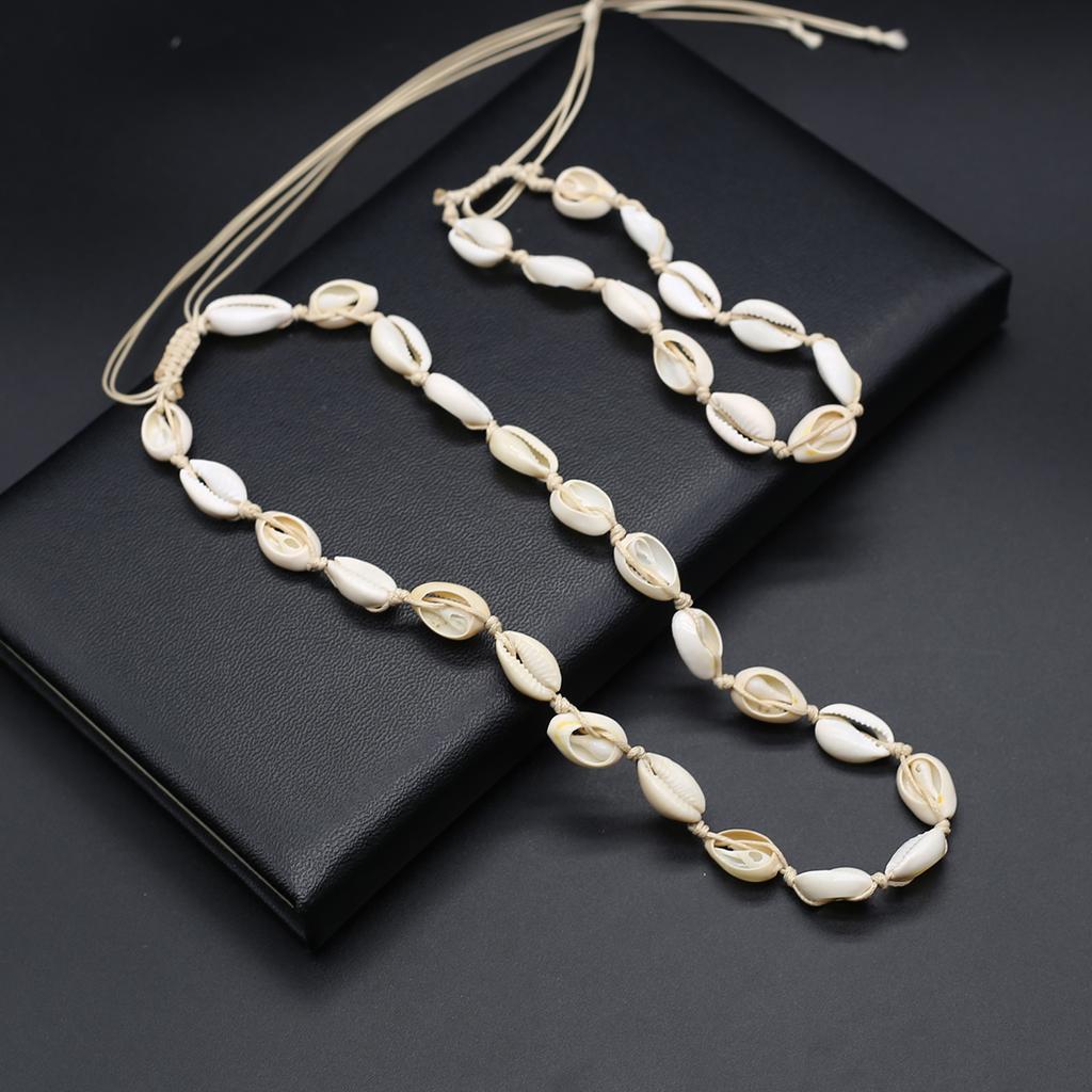 Natural Conch Shell Necklace 45cm White Beads Bracelet 19cm for DIY Women Exquisite Jewelry Elegant Party Accessories Gifts