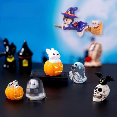 Mikro-Landschaft Halloween Kristallkugel Dekorative Accessoires Gesichtsloses Monster Geist Kürbis Harz Kleine Figur