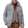 2026 Spring/Fall Men's Plus Velvet Lapel Slim Fit Solid Jacket - European Size