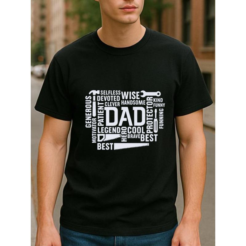 European sizes Men'S Cool Dad Graphic T-Shirt - Quick-Dry Sweat-Wicking Tee with Cool Dad Quotes, Breathable Loose Fit Shirt for Fathers