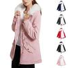 Women's Plus Velvet Hooded Collar Winter Mid-length Warm Coat Large Size Loose And Comfortable Cotton Jacket
