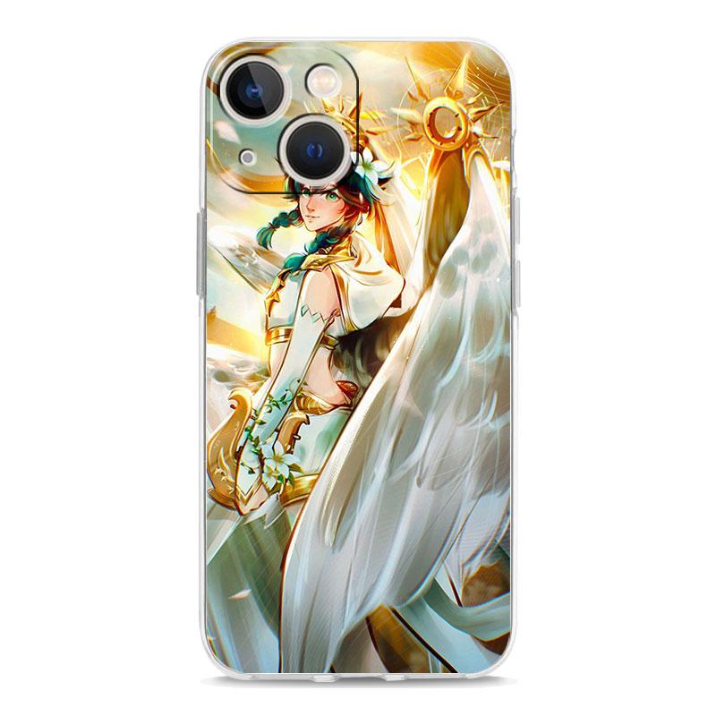 

Роскошный прозрачный чехол для телефона iPhone 15 14 13 12 11 Pro Max XS X XR 7 8 Plus, прозрачный противоударный чехол Genshin Impact Anime iPhone 11 Pro