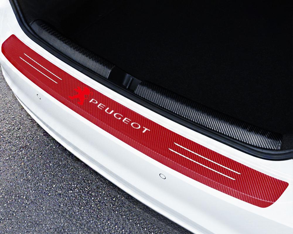 1PCS Carbon Fiber Car Door Sill Threshold Protector Stickers Decals Center Cover For Peugeot 208 3008 308 206 2008 406 5008 207