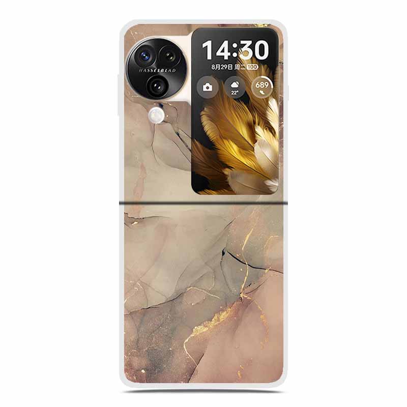 For Oppo Find N3 Flip 5G Cases Clear 6.8" Marble Hard TPU Back Cover For Oppo Find N 3 Flip Phone Cases Coque Fundas Bumper Etui